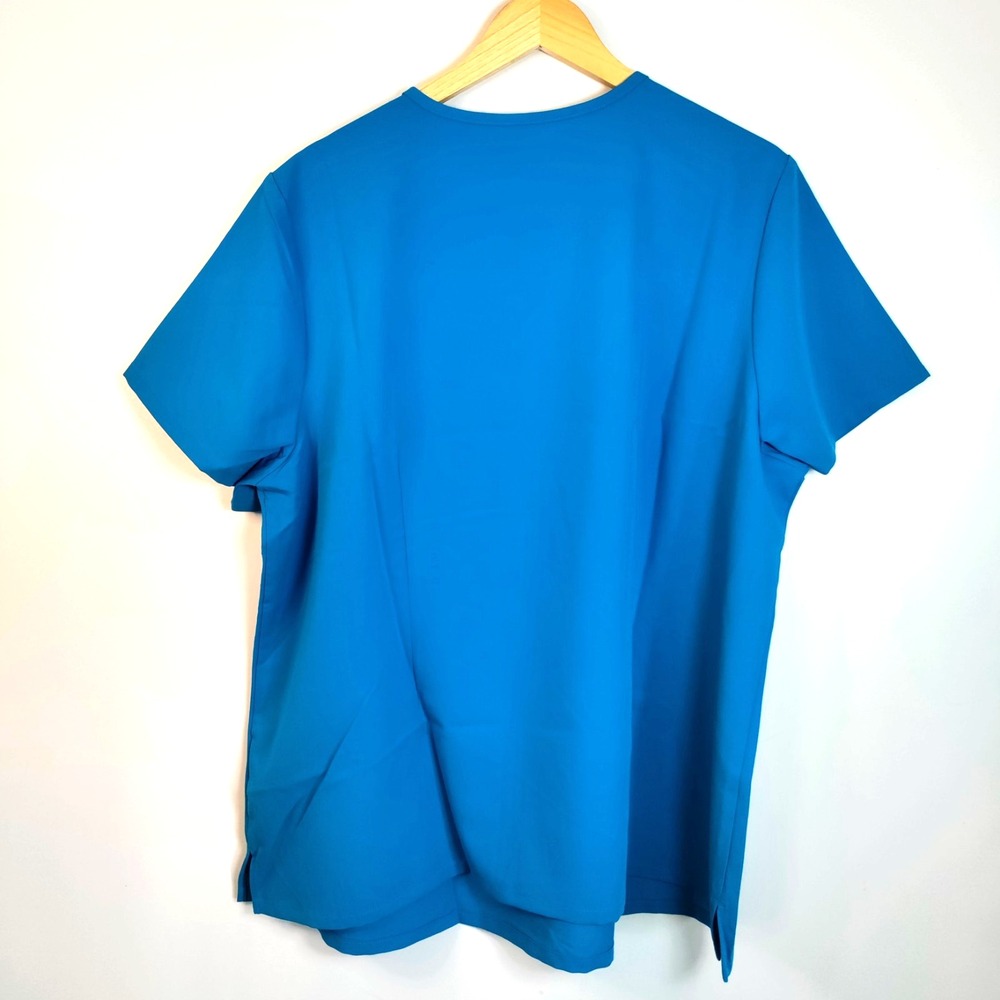NWT Figs 4XL Catarina Extremes Ocean Blue One-Pocket‎ Medical Nurse Scrub Top - Picture 5 of 13